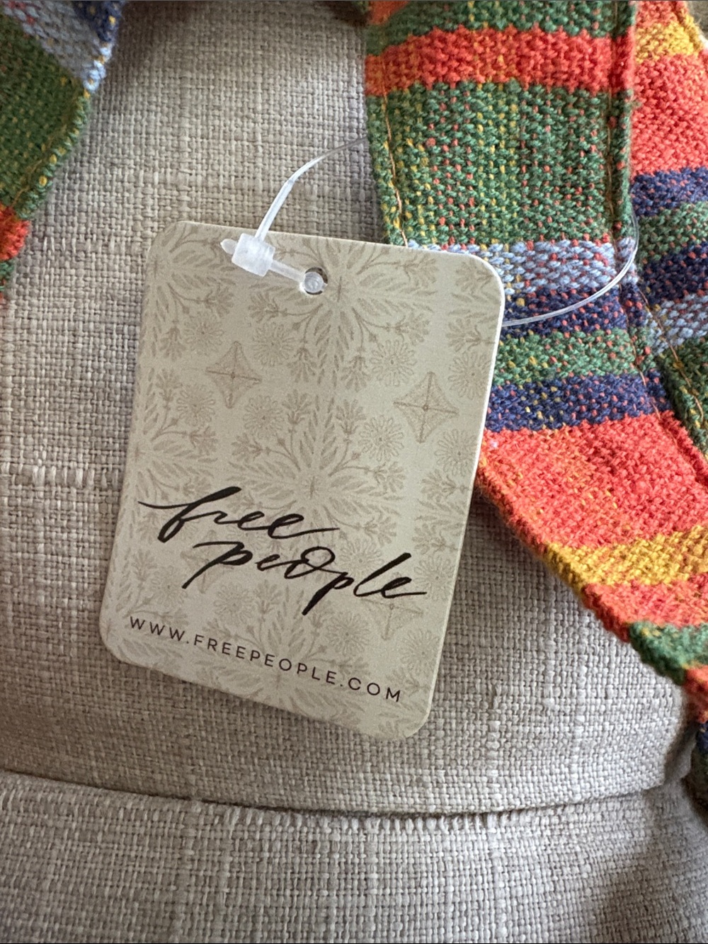 Free People Baby Oksana Striped Canvas Tote in Orange, Green & Purple - Picture 2 of 9